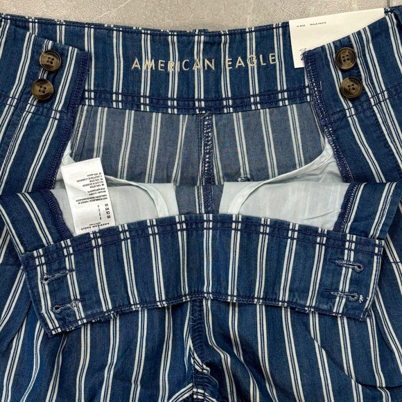 American Eagle Outfitter High-Waist Pleated Shorts - Blue & White Size 2 - Picture 7 of 11